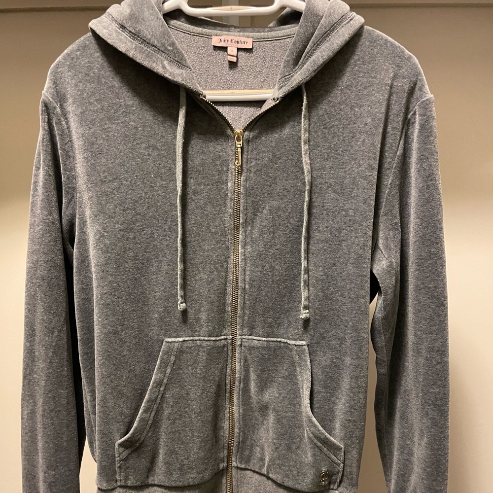 Size small,authentic Juicy Couture, Grey, Velour Hoodie